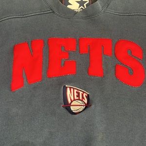 Starter Men’s Brooklyn Nets Basketball Sweater Color: Blue‎ Size XL Embroider